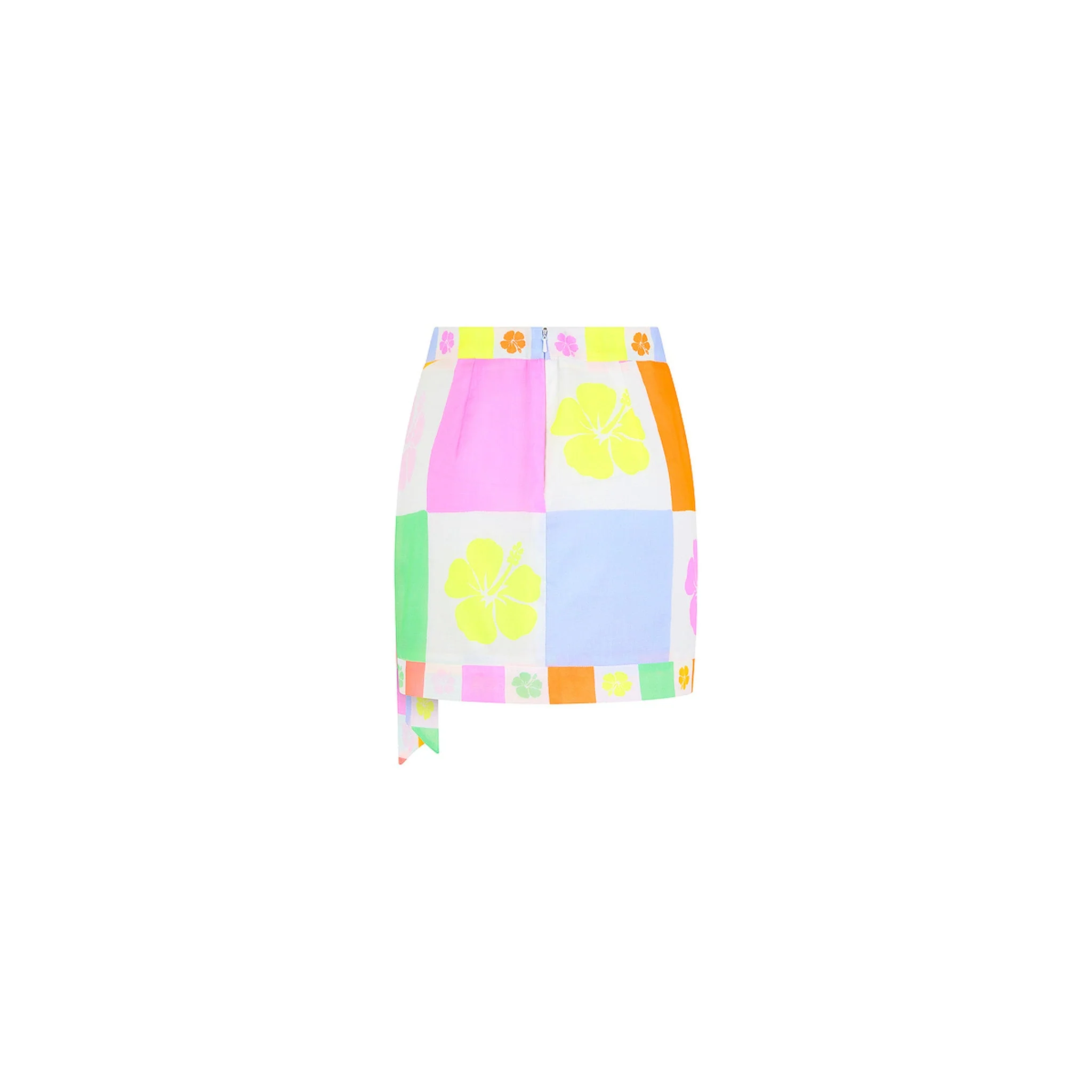Summer Wrap Mini Skirt - Hibiscus Rainbow - Image 8